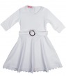שמלה חגיגית שרוול 4\3 צבע לבן מידות 8-18 