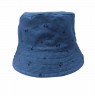 כובע רחב שוליים לתינוק | MINENE | צבע ג'ינס כחול עם דקלים
