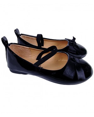נעלי בובה לבנות צבע שחור מבריק מידות 23-28