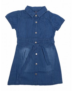 שמלת ג'ינס מעוצבת | גינס כחול בהיר