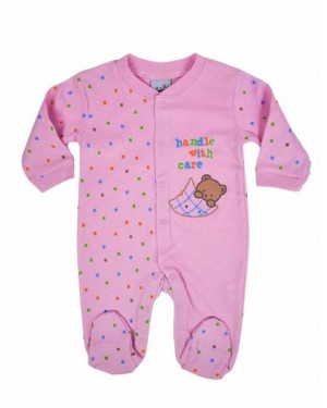 אוברול לתינוק נקודות וורוד