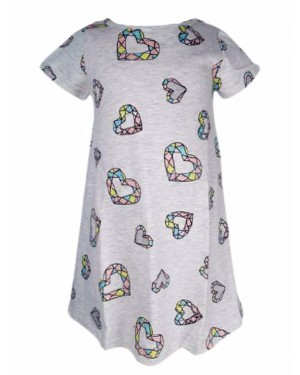 שמלת לבבות צבע אפור- דלתא|