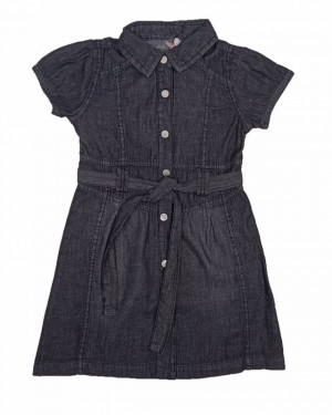 שמלת ג'ינס מעוצבת | גינס שחור